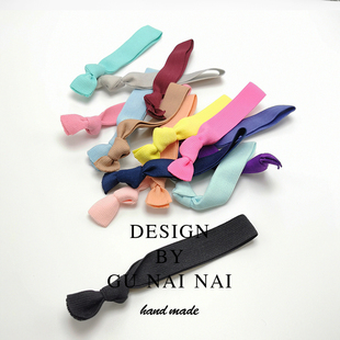 日韩热卖 tie 全新马卡龙冰淇淋色加厚扎头绳哑光打结发绳发圈皮筋