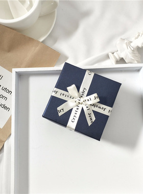 饰品包装礼品盒蝴蝶结首饰盒 方形耳环耳钉手链包装盒8cm*8cm