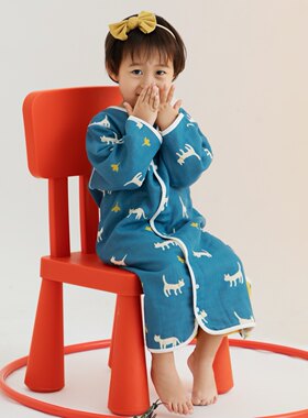 雅赞婴幼儿防踢包脚睡袍 小月龄宝宝睡袋透气吸汗保暖