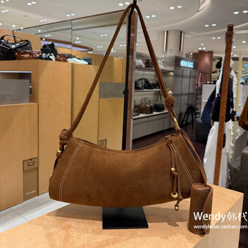 韩国代购小众archivepke新款牛皮麂皮 单肩腋下手提包