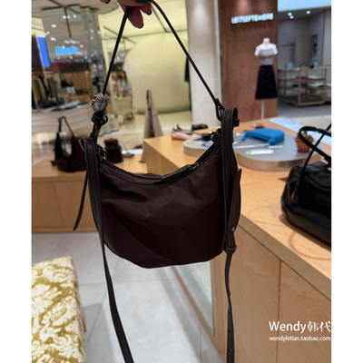 韩国代购小众archivepke新款尼龙迷你单肩斜挎腋下手提月亮包moon