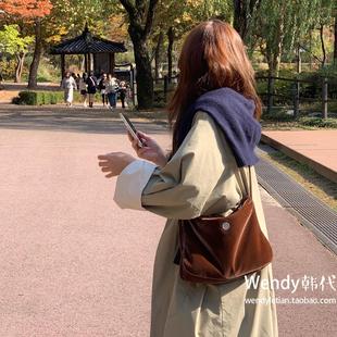 复古丝绒 直邮 新款 小众minitmute 单肩斜挎小方包soft 韩国代购