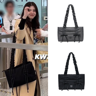 褶皱蝴蝶结手提包韩素希韩素汐 新款 直邮～韩国代购 小众jedrefeb5