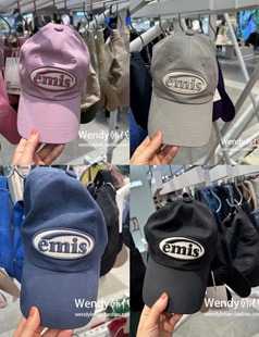 部分现货～韩国代购 小众emis字母刺绣圆标彩标棒球帽鸭舌可乐标