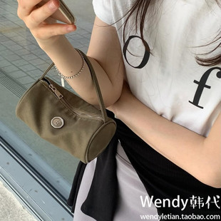 秋冬天鹅绒可爱丝绒圆筒手提包 新款 直邮～韩国代购 小众minitmute