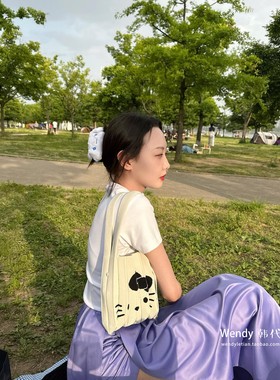 韩国代购JOSEPH & STACEY 三丽鸥褶皱包购物袋风琴包小号联名