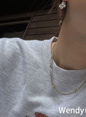 韩国代购小众设计师S_S.IL  四叶草珍珠项链饰品 ssil