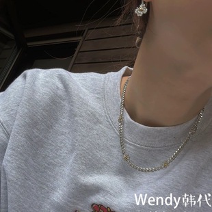 ssil 四叶草珍珠项链饰品 韩国代购 小众设计师S_S.IL