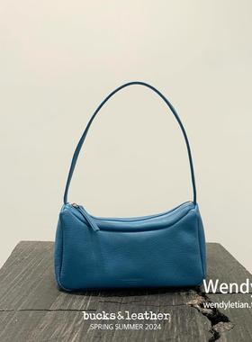 韩国代购小众bucks leather 新款羊皮单肩腋下包小方包
