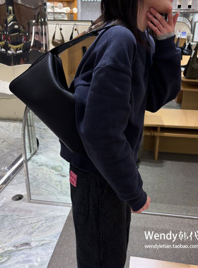 韩国代购小众 Roh seoul 简约气质麂皮牛皮单肩手提腋下包 小方包