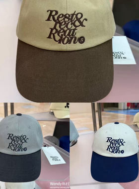 韩国代购rest and recreation 新款拼接字母棒球帽 RR帽子鸭舌帽