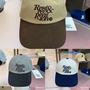 韩国代购rest and recreation 新款拼接字母棒球帽 RR帽子鸭舌帽