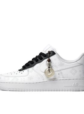 【定制球鞋】Nike Air Force1 AF1耐克空军一号黑丝绸新中式板鞋