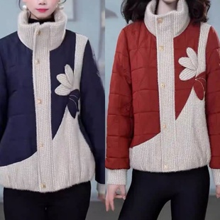 新款 2667 8081 加棉加厚保暖显瘦定位立体花棉服外套 衣雅优选