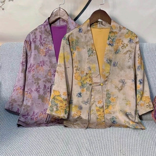 重磅桑丝花罗双面段开衫 1693新款 8099 外套 衣雅优选