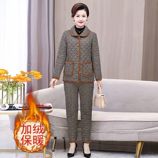 2620 8218 新款 秋冬季 两件套 加绒加厚棉服外套加棉裤 衣雅优选