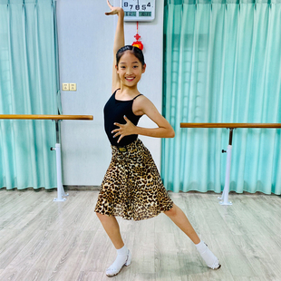 爱尚舞服拉丁舞裙女儿童新款拉丁舞服半身裙飘逸半身裙练功服