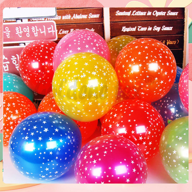 12寸圆形满天星乳胶彩色加厚气球