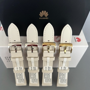 适用华为WATCH4真皮表带18MM女款表链41mmgt5progt4gt6按压式腕带