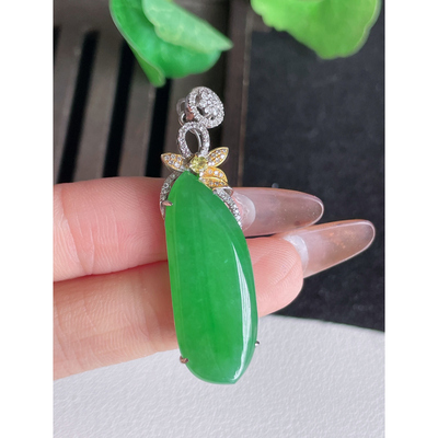 18K金福瓜吊坠5.55g重量a货满绿