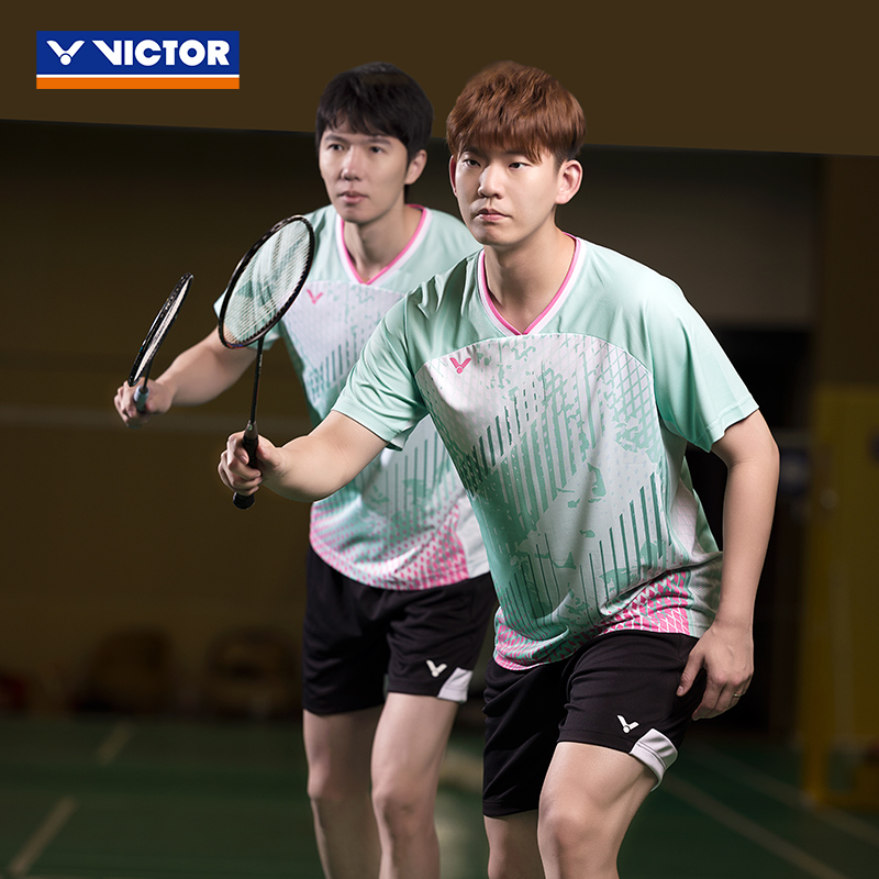 胜利羽毛球服短袖男女款比赛服