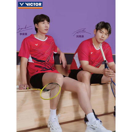 VICTOR威克多胜利T60008江苏队比赛服系列男女款针织运动羽毛球服