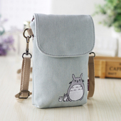手机包女斜挎2025夏新款 流行牛仔迷你小包布艺卡通可爱放零钱包袋