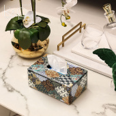 KP高档轻奢纸巾盒餐桌客厅茶几摆件抽纸收纳盒高级感家用擦手纸盒