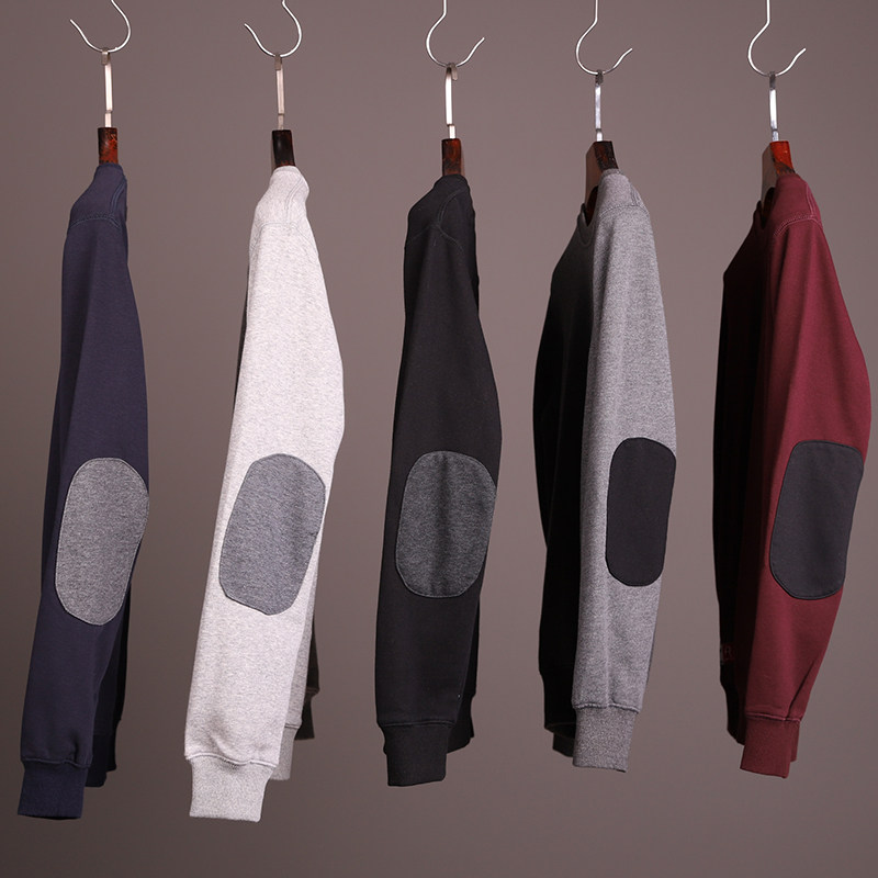 秋冬季新款外套美式男士纯棉打底休闲圆领毛圈卫衣长袖套头上衣潮