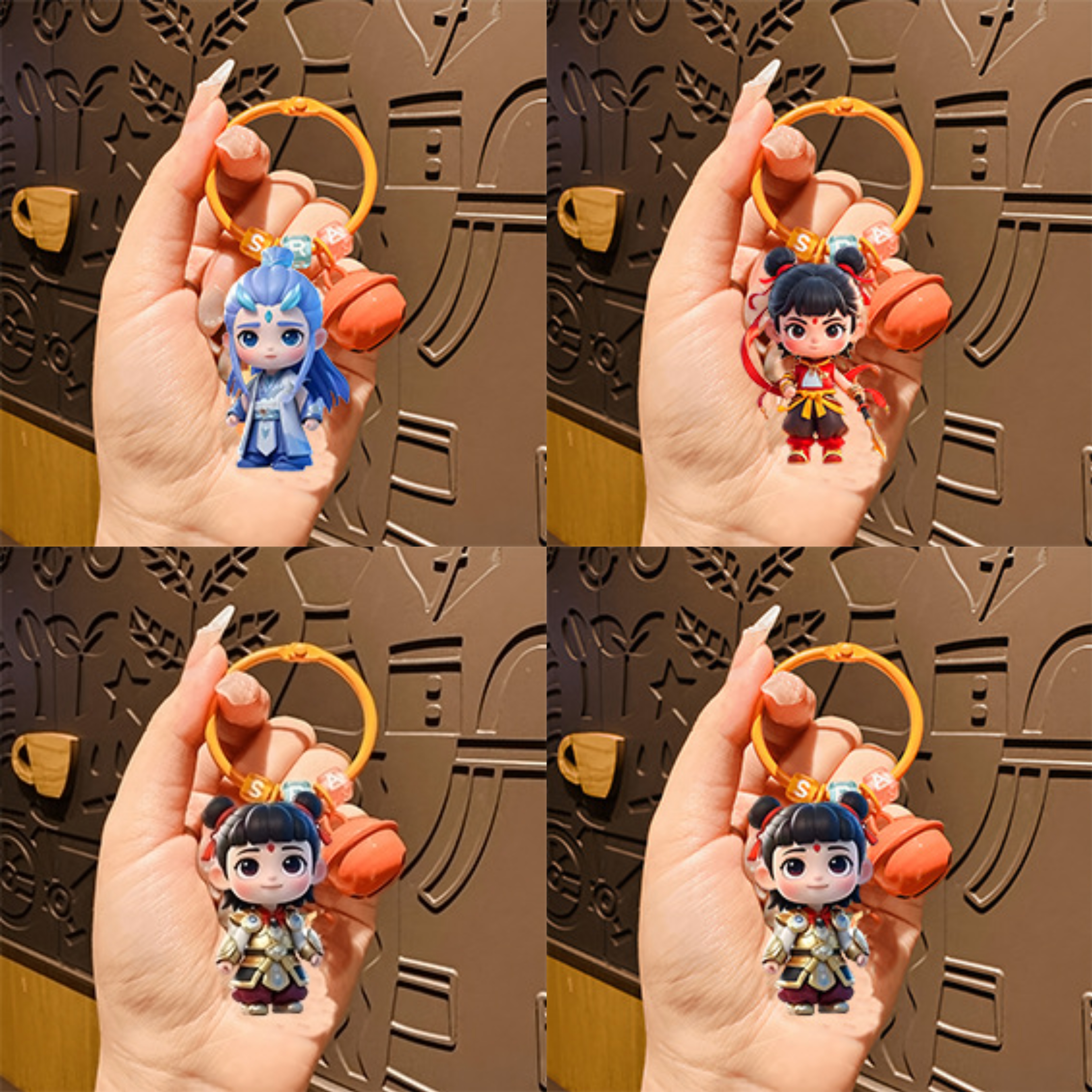 YM【拍1发3个】哪吒钥匙扣车载包包挂饰挂件可爱古风装饰挂件