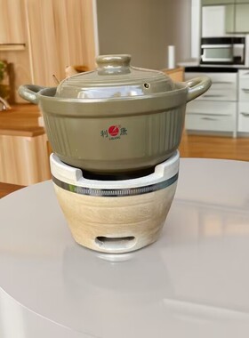 利康耐高温土锅砂锅炖锅明火陶瓷煲汤燃气家用打火锅边炉炭炉套装