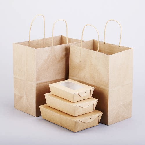 牛皮纸袋手提袋加厚高档烘焙外卖