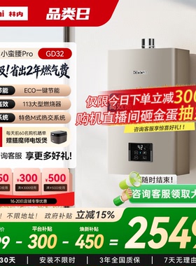 [小蛮腰Pro恒温节能]林内燃气热水器家用天然气洗澡13升16升GD32
