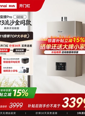 [小蛮腰Pro恒温节能]林内燃气热水器家用天然气洗澡13升16升GD32