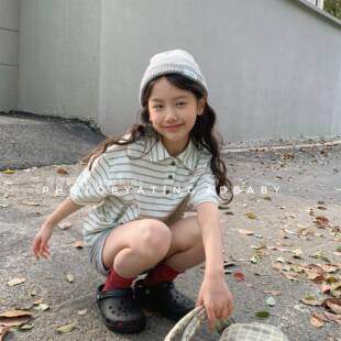 乔伊思童装2026童装夏季儿童韩版短袖T恤女童夏装POLO衫 6272