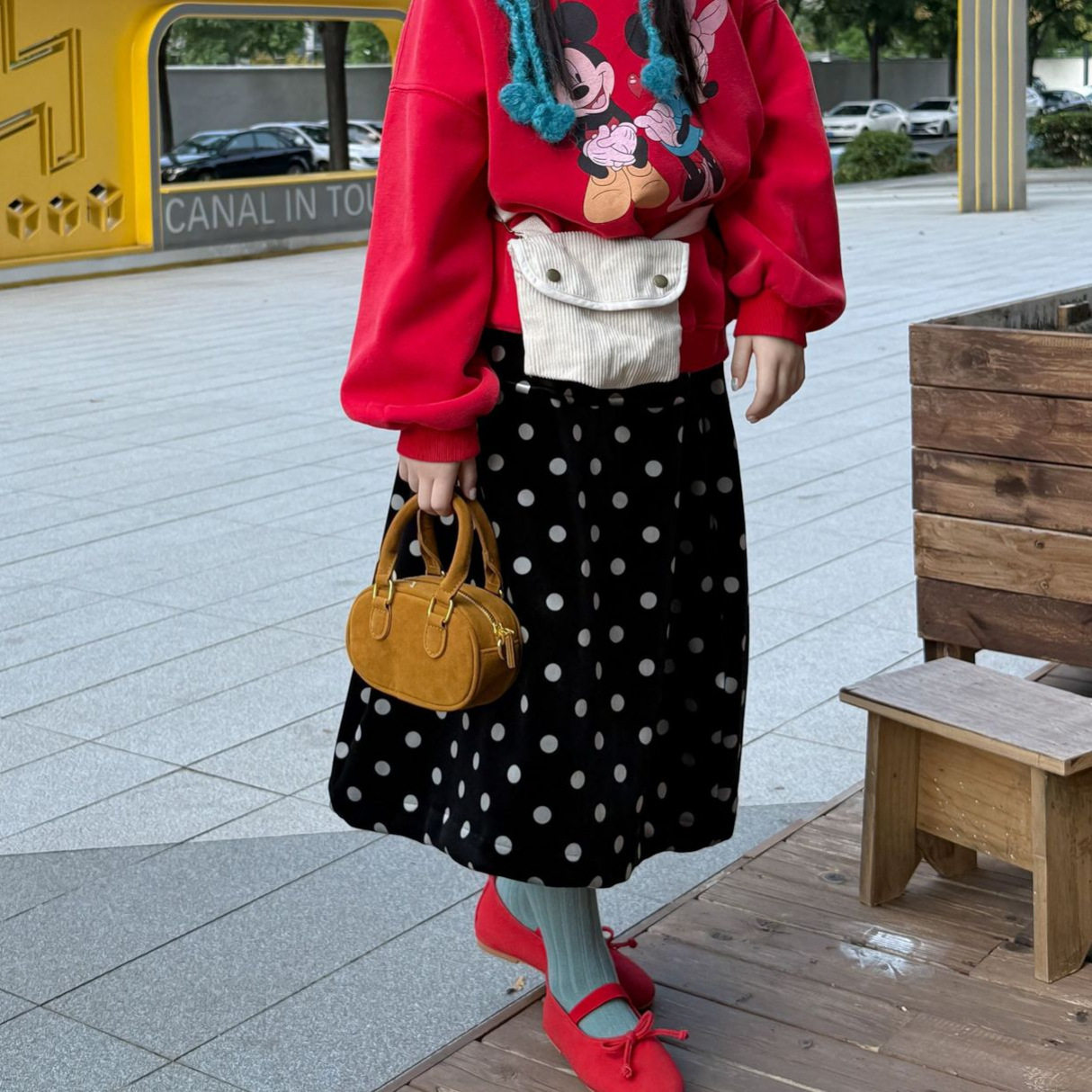 乔伊思童装女童半身裙2025冬季新款韩版波点半身裙公主风百搭款潮