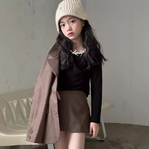 乔伊思童装女童T恤秋款中大童弹