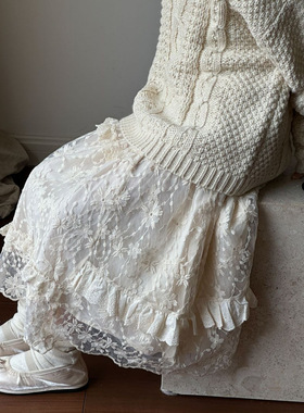 乔伊思童装女童蕾丝半身裙秋季2025新款儿童公主裙洋气裙子秋冬款