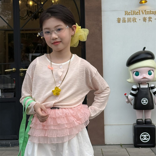 乔伊思童装女童纱裙2025年新款网纱半身裙韩版儿童百搭蓬蓬短裙潮