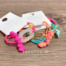 SWEETER`东大门荧光色少女头绳春季果冻醋酸打结啾啾头马尾橡皮筋