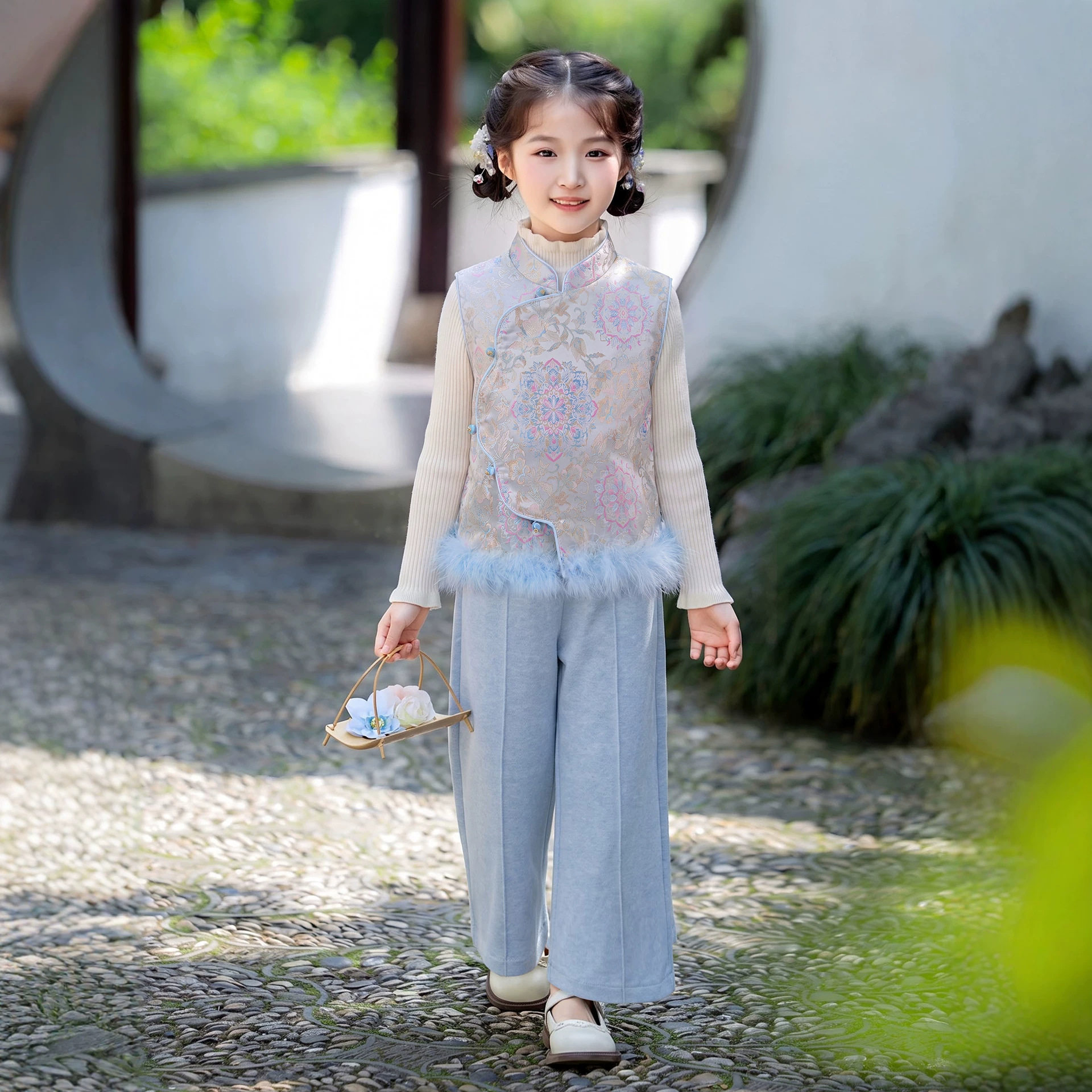 新中式女童汉服唐装三件套春秋冬
