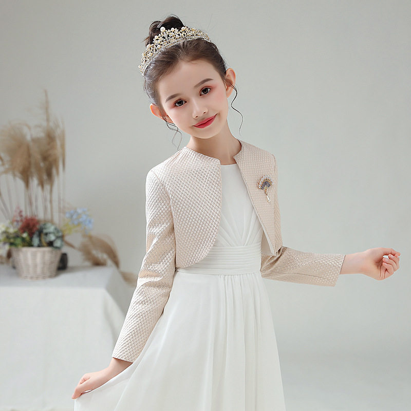 春秋季女童长袖婚纱礼服披肩外套