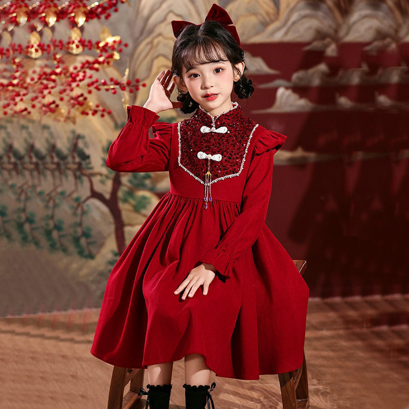 女童新中式旗袍公主生日小礼服裙