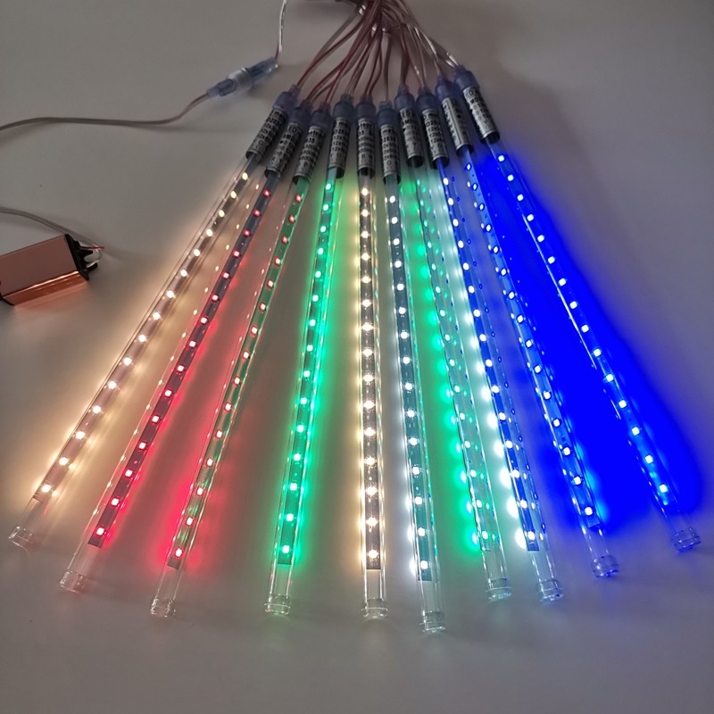 流星雨led灯流星灯树灯挂树上的装饰灯室外户外防水七彩串灯彩灯