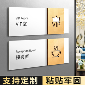 亚克力接待室茶水间VIP贵宾室门牌值班室办公室随手关门提示牌市场销售部科室牌定制清洁室工具间标牌贴订制
