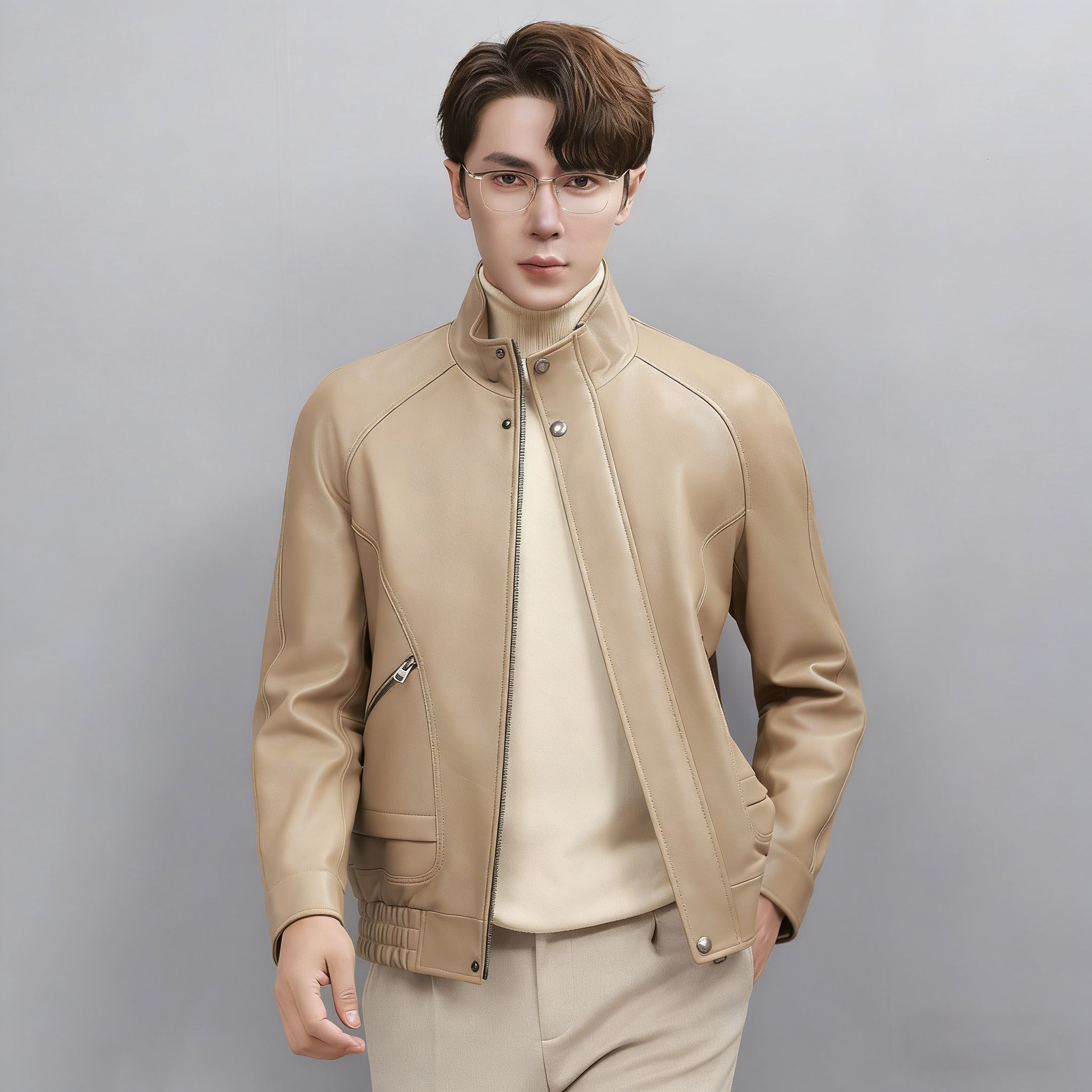 皮衣2026新款今年流行爆款男真皮绵羊皮海宁春秋款宽松型立领质感