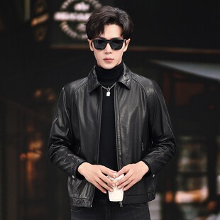 头层小牛皮韩版 皮衣男款 春秋款 2026新款 潮 真皮痞帅高级感机车薄款