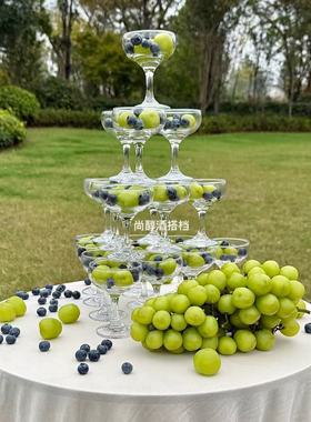 婚礼香槟塔多层庆功宴酒店开业用蝶形鸡尾酒香槟塔杯婚庆道具杯子