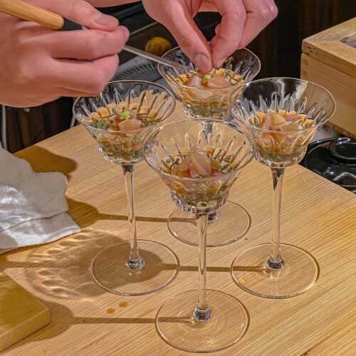 料板前料理前菜海胆杯鸡尾酒杯