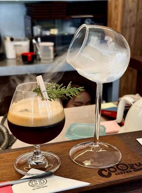 鸡尾酒杯酒杯特调咖啡斜口杯子